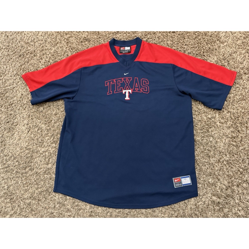 Vintage Y2K Texas Rangers Nike Center Swoosh Embroidered MLB Baseball Shirt XL